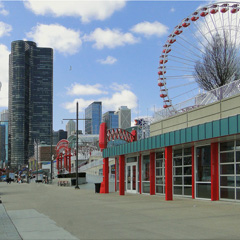 A view of the yachting marina in Chicago, Illinois