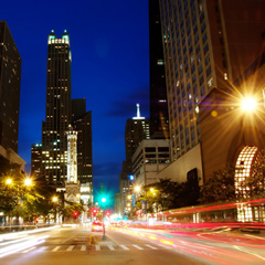 Chicago, Illinois at night