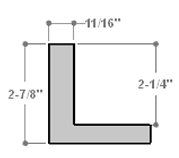 This Large, L-shaped floating contemporary canvas frame in matte black features a thin brushed silver face.

*Note: These solid wood, custom canvas floaters are for stretched canvas prints and paintings, and raised wood panels.