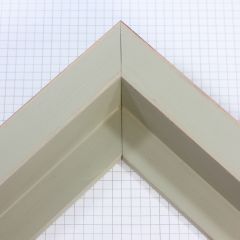 This large, L-shaped canvas floater frame features Grey w/Beige Lines, and a 1-1/8 " flat face.

*Note: These solid wood, custom canvas floaters are for stretched canvas prints and paintings, and raised wood panels.